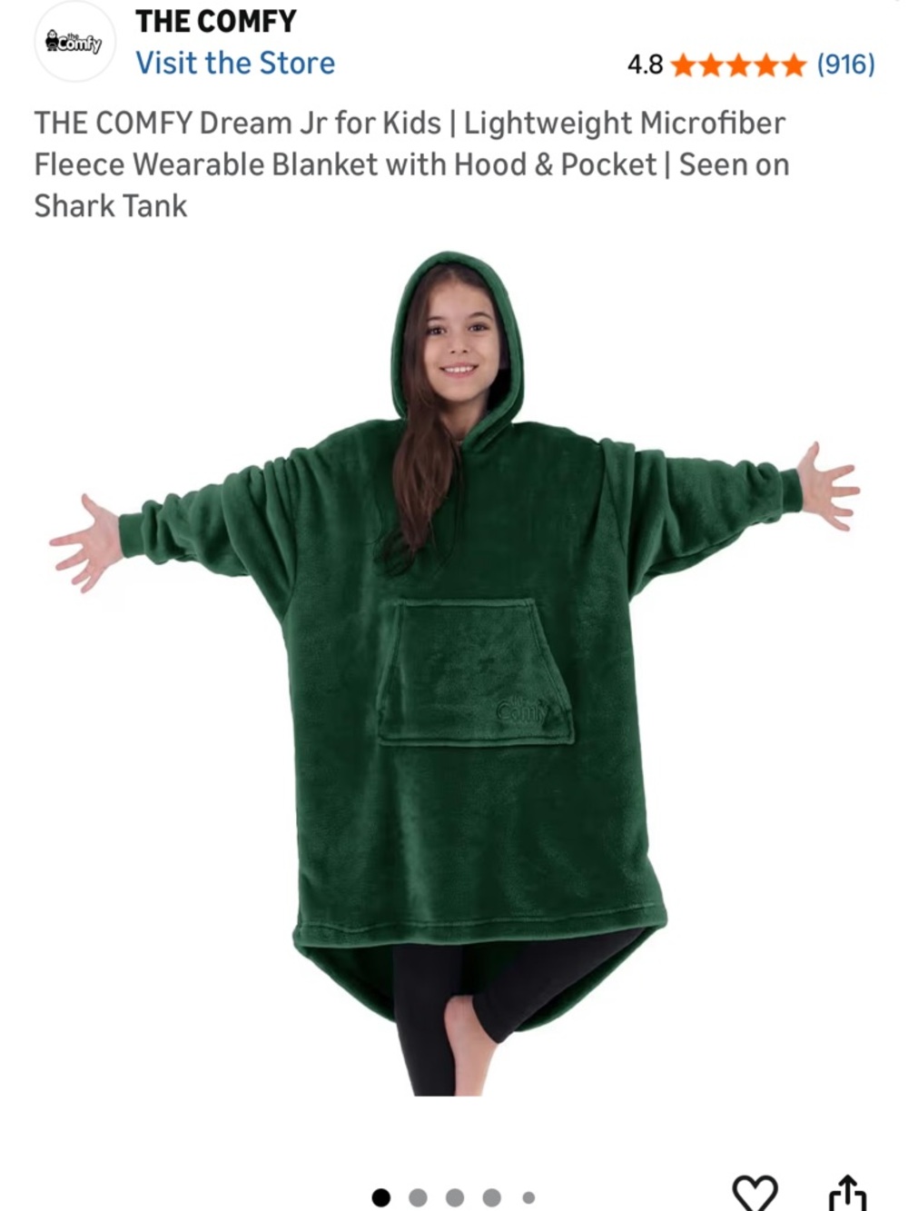 THE COMFY Kids Oversized Hooded Wearable Blanket - Forest Green